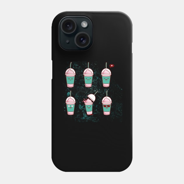 cute cups coffee boba smoothie Phone Case by PixieMomma Co