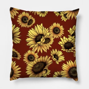 Sunflower Pattern Pillow