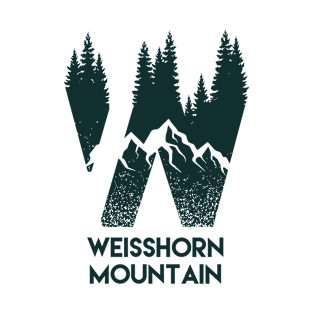 Weisshorn Mountain Back Print Design T-Shirt