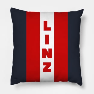 Linz City in Austrian Flag Vertical Pillow