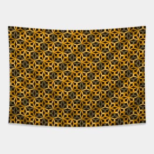 Geometric Flower Petal Pattern (Gold) Tapestry