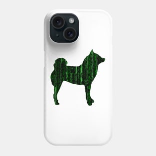 Lilly the Shiba Inu Silhouette - Matrix on White Phone Case