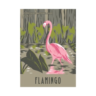 WPA Poster of a Flamingo in Everglades National Park, Florida T-Shirt