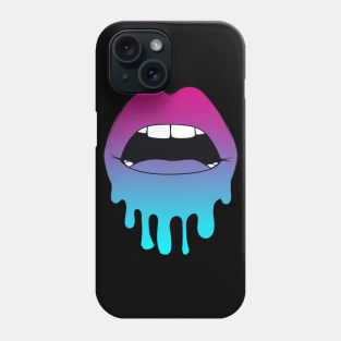 Vaporwave Dripping Lips Open Mouth Phone Case