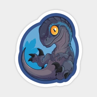 Blue: The Resting Velociraptor Magnet