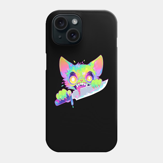 Electronic Music DJ EDM Rave Zombie Cat Festival Phone Case by QQdesigns