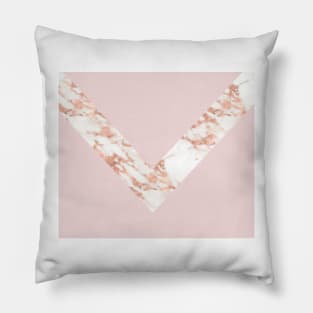 Queen pink - rose gold chevron Pillow