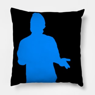 Guy explaining being turned into a blue silhouette. Pillow