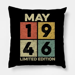 76 Year Old 76th Birthday Design for May 1946 born Limited Edition Legend BDay Gift Pillow