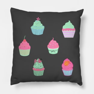 Pastel cupcake pattern Pillow