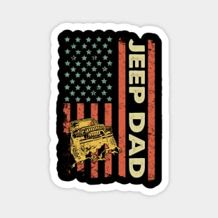 Jeep Dad American Flag Jeep Father's Day Jeep Gift Jeep Papa America Jeep 4th of July Magnet