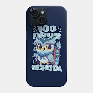 100 days of school featuring a Cute owl with a bagpack #5 Phone Case