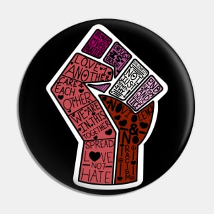 Lesbian Pride BLM Word Fist Pin