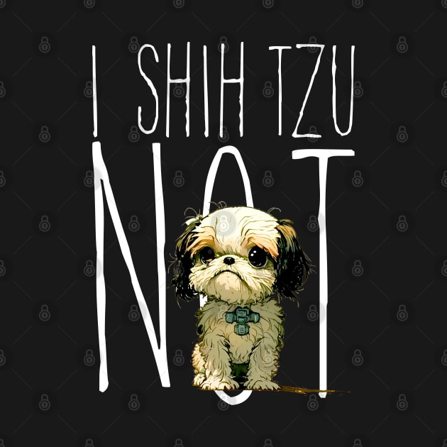 I Shih Tzu Not on a Dark Background by Puff Sumo