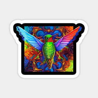 trippy Hummingbird Magnet