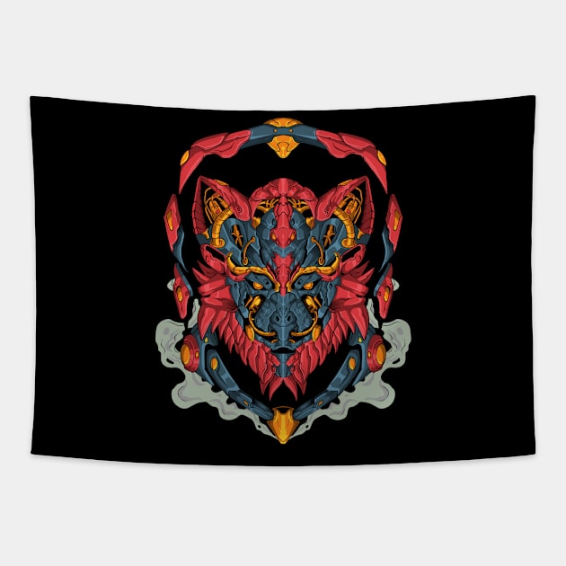 wolf robot Tapestry by Arsyanendra