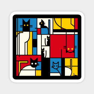 The Mondrian Cats by Tobe Fonseca Magnet