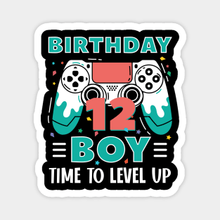 12th Birthday Boy Gamer Funny B-day Gift For Boys kids toddlers Magnet