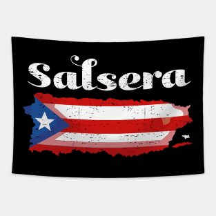 salsera - puerto rican flag - white design Tapestry