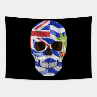 British Indian Ocean Territory Flag Skull - Gift for Biot With Roots From British Indian Ocean Territory Tapestry