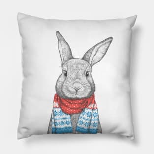 Rabbit with scarf Pillow