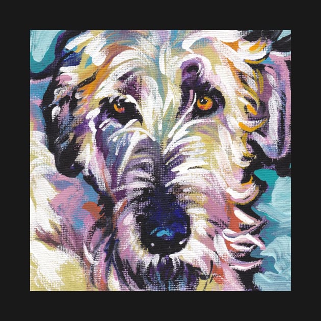 Irish Wolfhound Dog Bright colorful pop dog art by bentnotbroken11