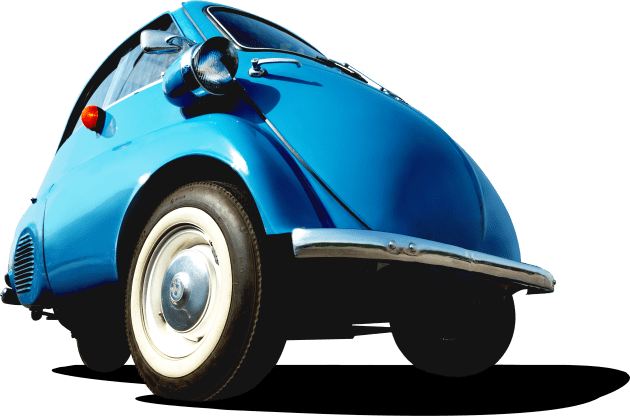 Isetta bubble car in blue Kids T-Shirt by candcretro