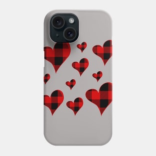 Buffalo Plaid Hearts Phone Case