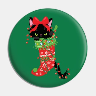 Grumpy And Annoyed Cats In Christmas Sock Xmas Lights Funny Pin