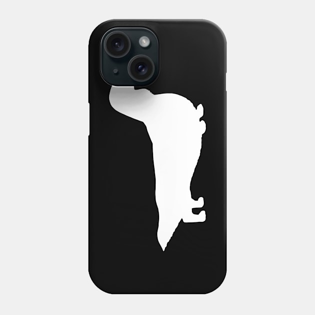 White Long Haired Dachshund Dog Breed Silhouette Phone Case by Coffee Squirrel