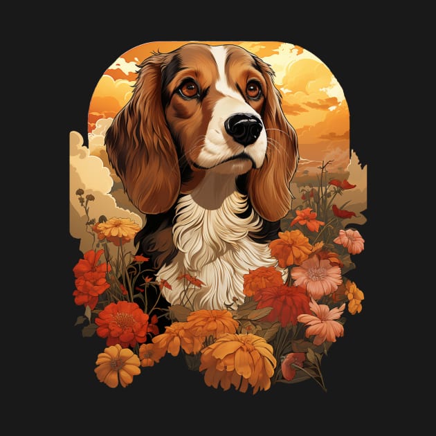 Foxhound   Dog Vintage Floral by BunDauVN