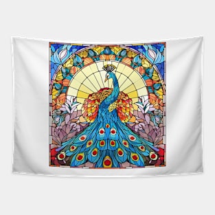 Stained Glass Peacock #3 Tapestry