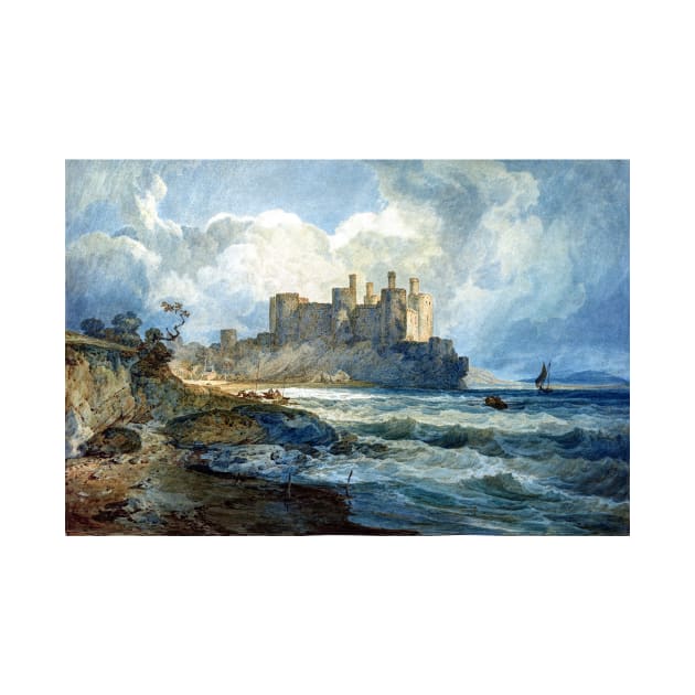 Conway Castle Wales 1798, Joseph Mallord William Turner by rocketshipretro