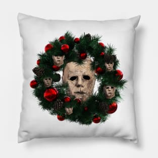 Michael Myers Halloween Multiface Christmas Wreath Pillow