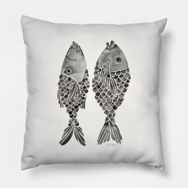 indonesian fish black Pillow by CatCoq