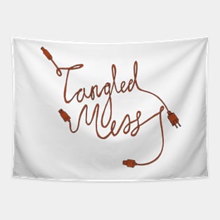 Tangled Mess Red Tapestry