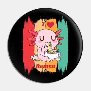 Axolotl Eating Ramen Pin