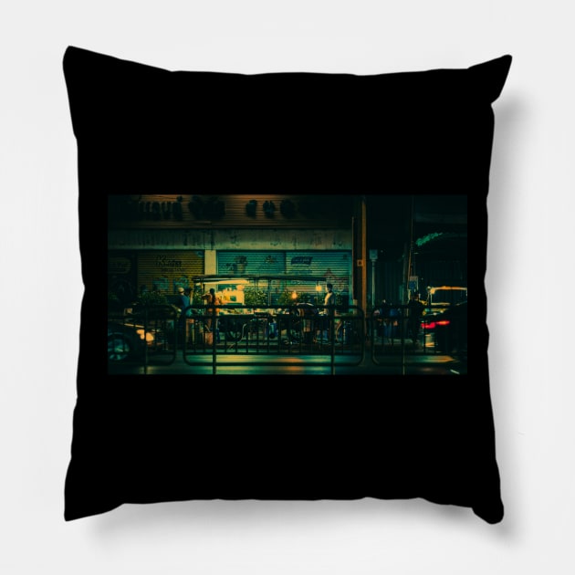 Street Food Bangkok Pillow by RubenTeshmar