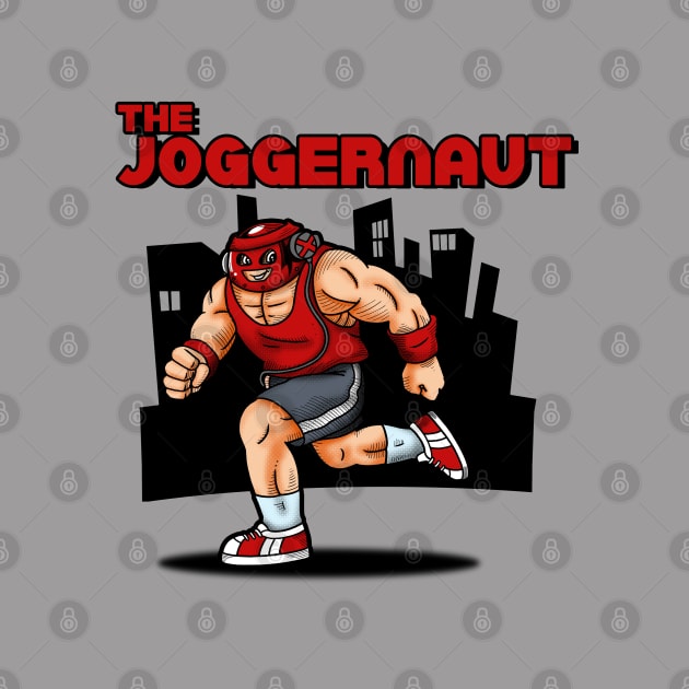 The Joggernaut Funny Superhero Villain Mutant Exercise Workout Jogging Cartoon by BoggsNicolas