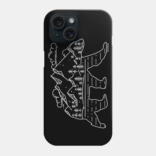 Mountain Scene Bear for Campers and Hikers with Clouds | BearlyBrand Phone Case by The Bearly Brand