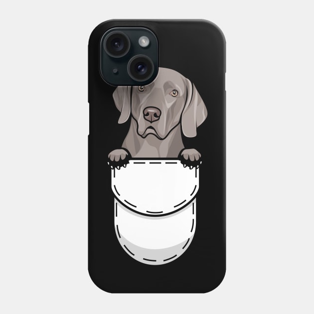 Funny Weimaraner Pocket Dog Phone Case by Pet My Dog