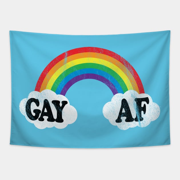 Gay Pride Month LGBT Rainbow| Funny Gay AF Shirt Tapestry by BlueWaveTshirts