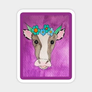 Floral Cow Magnet