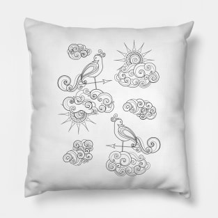 Noncolored Fairytale Weather Forecast Print Pillow