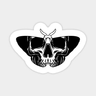 Skull Face Inside Moth Silhouette Halloween Graphic Art Magnet