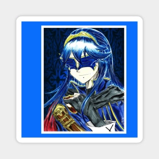 masked warrior lady in knight emblem Magnet