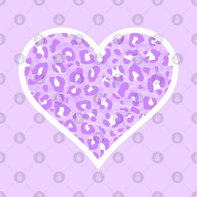 Purple and White Leopard Print Heart by bumblefuzzies