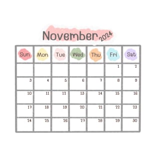 November 2024 Calendar T-Shirt