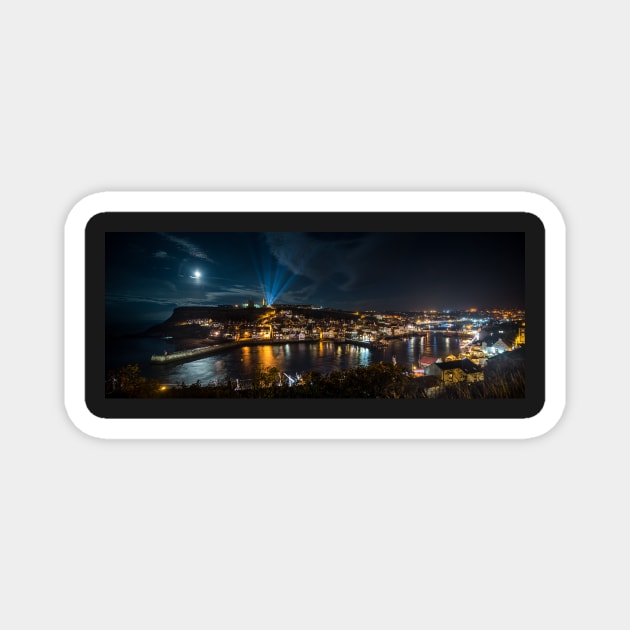 Whitby at Night Panoramic Magnet by davehudspeth