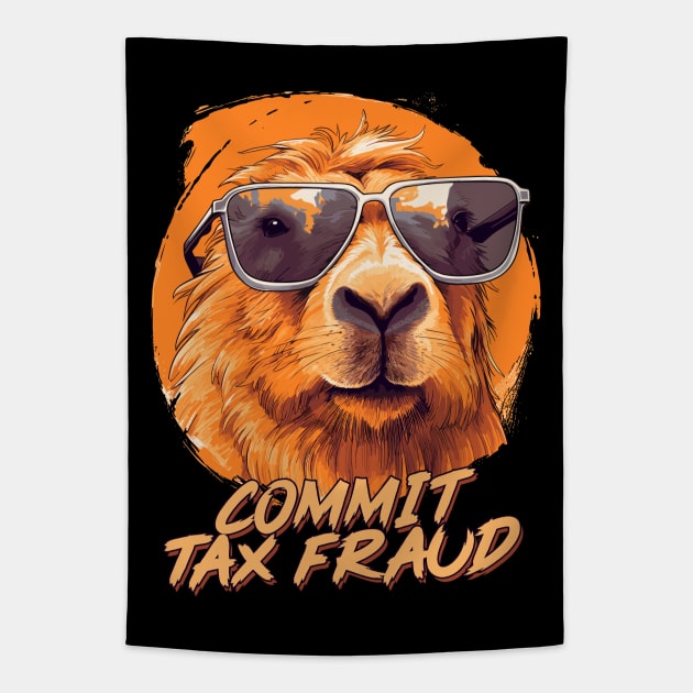 Commit Tax Fraud Capybara Tapestry by DankFutura